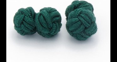 Manchetknopen - Zijden Knoop Donkergroen