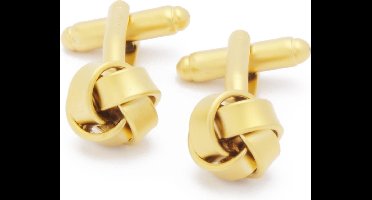 Manchetknopen - Gouden Knoop met Brede Banden