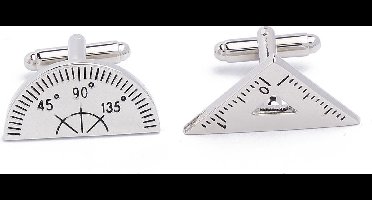 Manchetknopen - Geodriehoek en Gradenboog