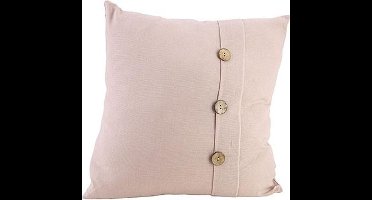 Kussen Buttons Oud Roze 43x43xh10cm Polyester