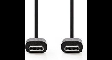 Nedis USB-Kabel | USB 2.0 | USB-C™ Male | USB-C™ Male | 480 Mbps | Vernikkeld | 2.00 m | Rond | PVC | Zwart | Label