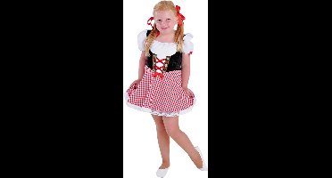 Magic Design Verkleedjurk Tirol Polyester Wit/rood Maat 128