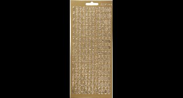 Stickers - Cijfers - Getallen - Cijfers 0 tm 9 - Goud - Creotime - 1 Vel
