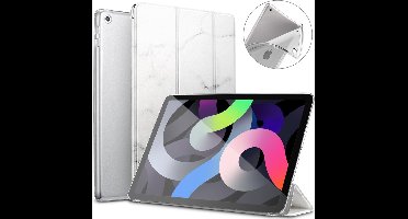 Hoes geschikt voor iPad Air 2022 / 2020 10.9 inch - Trifold Smart Book Case Cover Kunstleer Tablet Hoesje Marmer