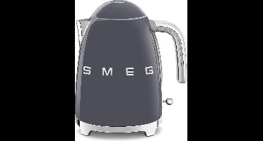 SMEG KLF03GREU Waterkoker - 1,7 Liter - 2400W - RVS Kalkfilter - 360° Draaivoet - Soft Opening - Automatische Uitschakeling - '50s Style - Leigrijs