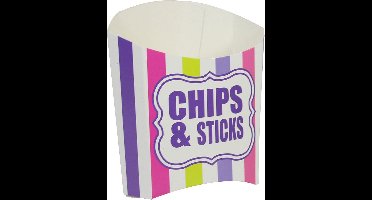 Amscan Feestbakje Chips & Sticks Papier Paars/wit