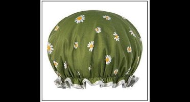 Dikke 1Stuks Douche muts - Shower Cap - Green Daisy - Waterdicht - BadMuts  - Dubbele Laag - Douchemuts Haar Cover Bedekking - Vrouwen Benodigdheden DoucheCap Badkamer Accessoires