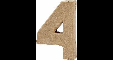 Cijfer, 4, H: 10 cm, B: 6,8 cm, dikte 1,7 cm, 1 stuk