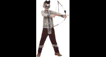 Smiffys - Dark Spirit Warrior Kinder Kostuum - Kids tm 6 jaar - Grijs