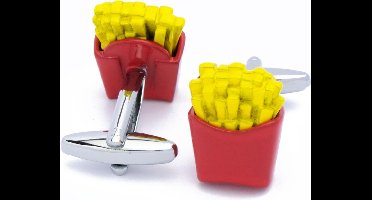 Manchetknopen - Frietjes Patat Geel en Rood
