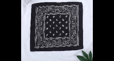 Hip Hop Bandana 100% Katoen Bandana Zwart Vierkante Sjaal 55cm * 55cm Hoofdband Gedrukt Voor vrouwen/Mannen/Jongens/Meisjes 2019 Mode