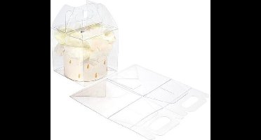 Plastic Doosjes 10.2 x 10.2 x 10.2 cm Kristalhelder met handvat (25 stuks)