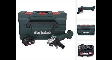 Metabo W 18 L 9-125 accu haakse slijper 18 V 125 mm + 1x accu 4,0 Ah + metaBOX - zonder oplader