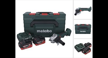 Metabo W 18 L BL 9-125 accu haakse slijper 18 V 125 mm borstelloos + 2x accu 10,0 Ah + oplader + metaBOX