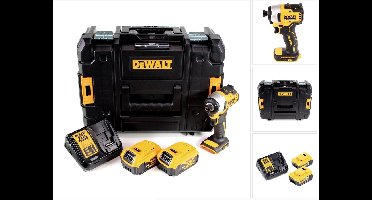 DeWalt DCF 809 P2T accu-slagmoersleutel 18 V Brushless Li-Ion in T-STAK doos + 2 x 5.0 Ah accu + lader