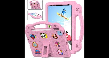Hoes geschikt voor iPad 2022 Kinderen Licht Roze - Hoes geschikt voor iPad pro 11 Kidsproof Backcover met handvat - Hoes geschikt voor iPad Air 4 / 5 hoes 10.9 - Hoes geschikt voor iPadHoes geschikt voor iPad 10 Hoes Kinderen -Kindertablet