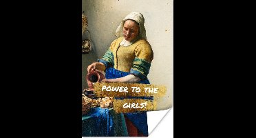 Poster Melkmeisje - Goud - Quotes - Schilderij - Oude meesters - 20x30 cm