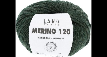 Lang Yarns Merino 120 - 398 donkergroen mix - Merinowol Garen