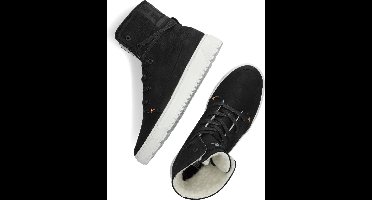 HUB Chess 3.0 Hoge sneakers - Leren Sneaker - Dames - Zwart - Maat 39