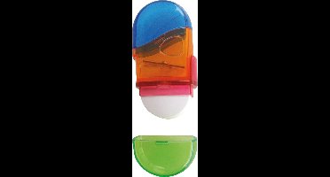 SOHO Puntenslijper met gum Twist – Kwalitatieve schrijfaccessoires – Met dop – Gum en puntenslijper combinatie – 1 Stuk – Meerkleurig