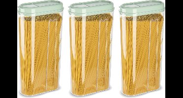Plasticforte Voedselcontainer strooibus - 3x - mintgroen - 2350 ml - kunststof - voorraadpotten