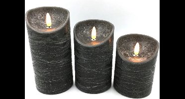 FEDEC LED Kaarsenset - Afstandsbediening - Simulatie vuur - 3 Delig