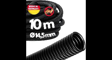 10 meter Kalitec ribbelbuis gesloten NW 14 I ribbelslang zonder gleuf I marterbeschermingsbuis I lege buis I kabelbescherming AD 18,3 mm ID 14,5 mm