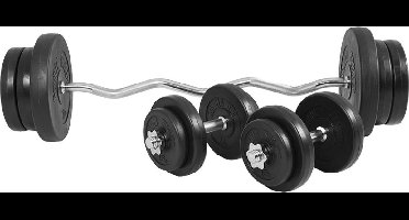 Gorilla Sports Curlset 70 kg - Halterset - met halterschijven