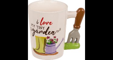 'I Love My Tiny Garden' Mok - Keramiek mok - 12,7 cm x 11 cm - Theemok - Leuke Mok - Cadeau tuinieren