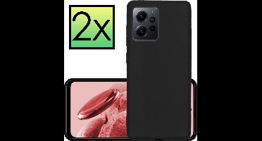 Hoesje - 2 Stuks - Geschikt voor Xiaomi Redmi Note 12 4G - Sterk & Shockproof - Case Siliconen - Back Cover - Telefoon Hoes - Zwart