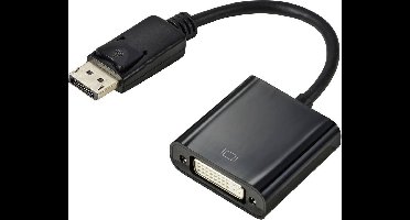 Renkforce RF-5771774 DisplayPort / DVI Adapter [1x DisplayPort stekker - 1x DVI-bus 24+5-polig] Zwart PVC-mantel 15 cm