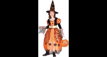 Vegaoo - Oranje pompoen heksen outfit voor meisjes