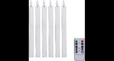 FEDEC LED Dinerkaarsen - Afstandsbediening - Wit - 6 stuks