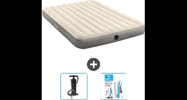Intex Luchtbed - 2-Persoons - 152 x 203 x 25 cm - Beige - Inclusief Pomp en Reparatieset
