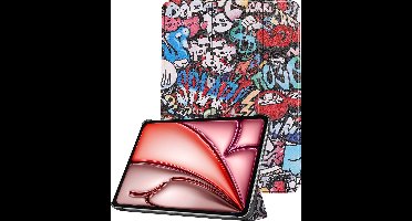 Hoes - Geschikt voor Apple iPad Air (2024/2025/2026) - 11 inch - Dun & Stevig - Trifold Bookcase - Hard Cover - Hardcover Book Case - Tablet Hoesje - Graffity