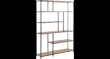 Boekenkast Naturel - 135x35x185cm - Boekenkast Bronx - Giga Living