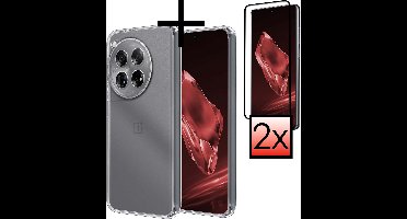 Hoesje - Met 2x Screenprotector - Geschikt voor OnePlus 12 - Sterk & Shockproof - Back Cover - Siliconen Case - Telefoon Hoes - Transparant