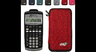 TI-BA II Plus incl. WYNGS Beschermhoes Rood - Financiële Rekenmachine - Basis Pakket