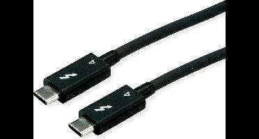 ROLINE Thunderbolt™ 4 kabel, C-C, M/M, 8K UHD-2, 40Gbit/s, 100W, passief, zwart, 0,8 m