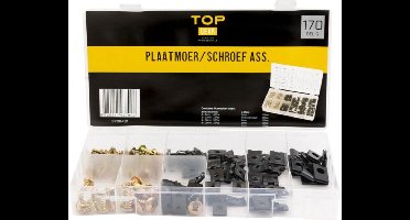 Topgear Plaatmoeren en schroeven set - 170-delig - veelzijdig en duurzaam