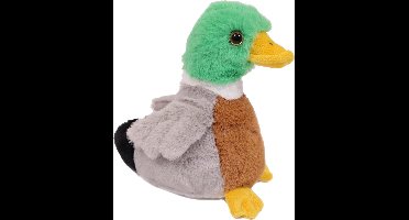 Pia Soft Toys Knuffeldier Wilde Eend - zachte pluche stof - kleurenmix - kwaliteit knuffels - 16 cm - Eenden - Vogels