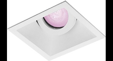 Inbouwspot Sander met Philips HUE White and Color - inbouwspot - Wit - vierkant verdiepte spot - Voor binnen / woonkamer / keuken / slaapkamer - IP20 - GU10 - Buitendiameter: 93MM - boorgat: Vierkante uitsparing - min. Inbouwdiepte: 90MM