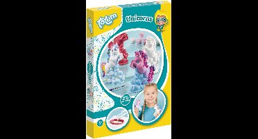 Totum Unicorn knutselset gips gieten en beschilderen incl. 7 verf kleuren & herbruikbare mal