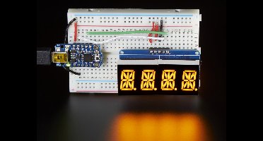 Quad Alphanumeric Display - Yellow 0.54 inch Digits w/ I2C Backpack Adafruit 2158
