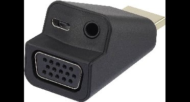 Renkforce RF-4149768 HDMI / VGA Adapter [1x HDMI-stekker - 1x VGA-bus, Jackplug female 3,5 mm] Zwart