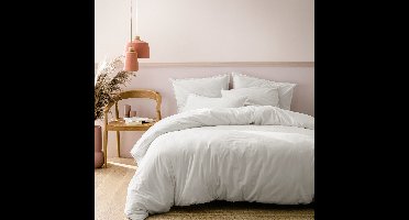 Matt & Rose Dekbedovertrek Wit - Eenpersoons - 140 x 200 cm, zonder kussenslopen - Katoen