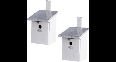 2x Houten vogelhuisjes/nesthuisjes koolmees 33 cm met kijkluik - Vurenhouten vogelhuisjes tuindecoraties - Vogelnestje voor kleine tuinvogeltjes