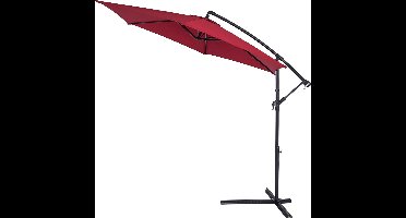 Kingsleeve Zweefparasol Met Voet - Uv-bescherming 300cm - Rood