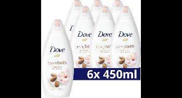 Dove Caring Bath Amandelmelk & Hibiscus Badcrème - 6 x 450 ml - Voordeelverpakking