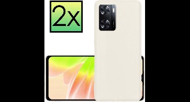 Hoesje - 2 Stuks - Geschikt voor OPPO A57s - Sterk & Shockproof - Case Siliconen - Back Cover - Telefoon Hoes - Wit